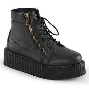 Ecopelle 5 cm CREEPER-571 Stivaletti Creepers da Uomo Plateau