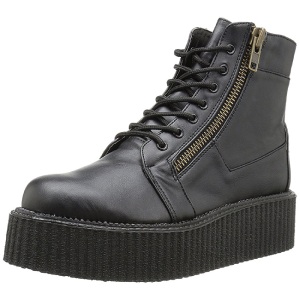 Ecopelle 5 cm CREEPER-571 Stivaletti Creepers da Uomo Plateau