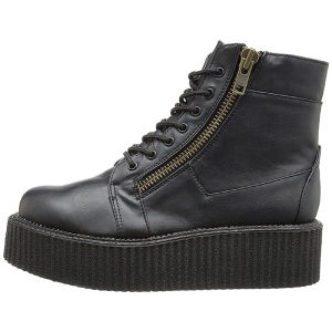 Ecopelle 5 cm CREEPER-571 Stivaletti Creepers da Uomo Plateau