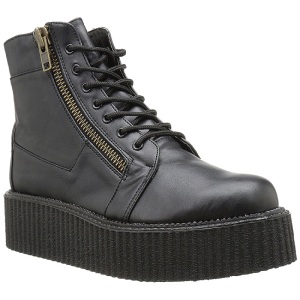Ecopelle 5 cm CREEPER-571 Stivaletti Creepers da Uomo Plateau