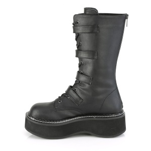 Ecopelle 5 cm EMILY-322 stivali donna con fibbie e plateau alto