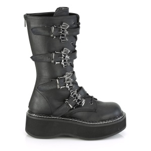 Ecopelle 5 cm EMILY-322 stivali donna con fibbie e plateau alto