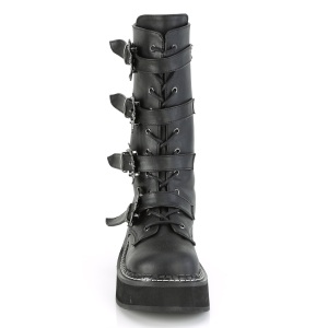 Ecopelle 5 cm EMILY-322 stivali donna con fibbie e plateau alto