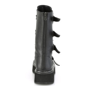 Ecopelle 5 cm EMILY-322 stivali donna con fibbie e plateau alto