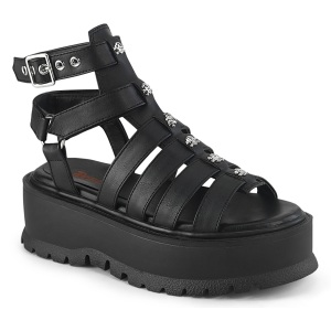 Ecopelle 5 cm SLACKER-18 emo sandali gladiatore con plateau