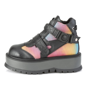 Ecopelle 5 cm SLACKER-32 stivaletti demonia con plateau