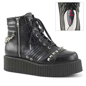Ecopelle 5 cm V-CREEPER-565 Stivaletti Creepers da Uomo Plateau
