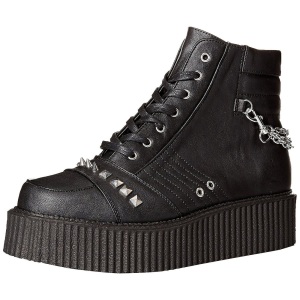 Ecopelle 5 cm V-CREEPER-565 Stivaletti Creepers da Uomo Plateau