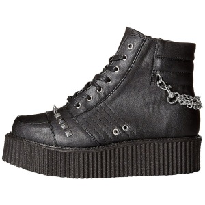 Ecopelle 5 cm V-CREEPER-565 Stivaletti Creepers da Uomo Plateau