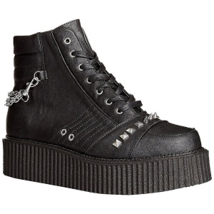 Ecopelle 5 cm V-CREEPER-565 Stivaletti Creepers da Uomo Plateau