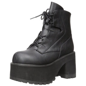 Ecopelle 9,5 cm DemoniaCult RANGER-102 stivaletti con plateau gotico