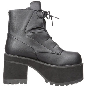 Ecopelle 9,5 cm DemoniaCult RANGER-102 stivaletti con plateau gotico