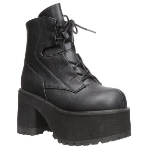 Ecopelle 9,5 cm DemoniaCult RANGER-102 stivaletti con plateau gotico