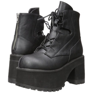 Ecopelle 9,5 cm DemoniaCult RANGER-102 stivaletti con plateau gotico