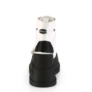 Ecopelle Bianco 12 cm STOMP-13 stivaletti con zeppa plateau