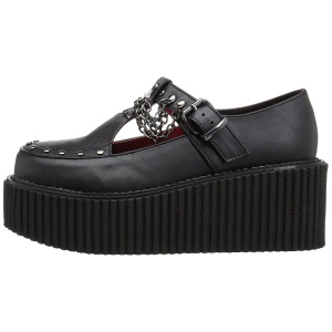 Ecopelle CREEPER-215 Scarpe Creepers da Donna Plateau