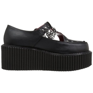 Ecopelle CREEPER-215 Scarpe Creepers da Donna Plateau
