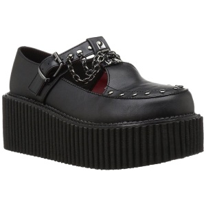 Ecopelle CREEPER-215 Scarpe Creepers da Donna Plateau