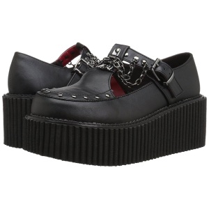 Ecopelle CREEPER-215 Scarpe Creepers da Donna Plateau