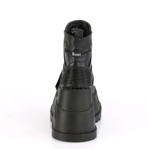 Ecopelle Nero 12 cm STOMP-13 stivaletti con zeppa plateau