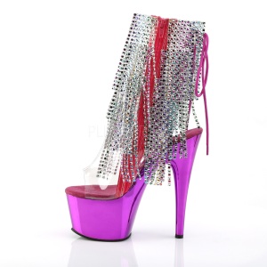 Fucsia 18 cm ADORE-1017RSF stivaletti con frange donna tacco alto
