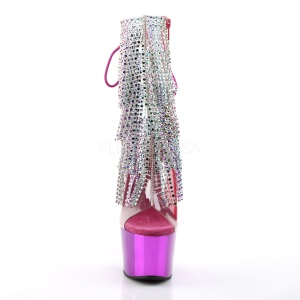 Fucsia 18 cm ADORE-1017RSF stivaletti con frange donna tacco alto