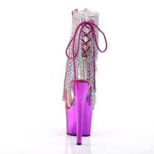 Fucsia 18 cm ADORE-1017RSF stivaletti con frange donna tacco alto