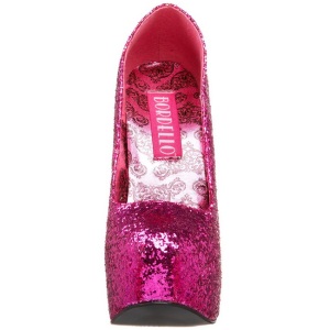 Fucsia Scintillare 14,5 cm Burlesque BORDELLO TEEZE-06G Plateau Scarpe Dcollet