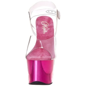 Fucsia Trasparente 18 cm SKY-308 Plateau Tacchi Alti a Spillo
