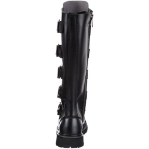 Genuine leather RIOT-18BK demonia boots - unisex steel toe combat boots