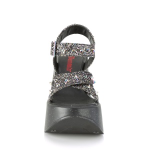 Glitter 13 cm DemoniaCult DYNAMITE-02 scarpe lolita sandali con zeppa