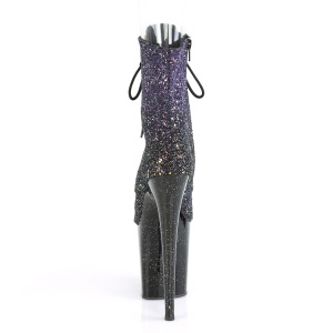 Glitter 20 cm FLAMINGO-1021OMBG peep toe stivaletti tacco piattaforma exotic pole