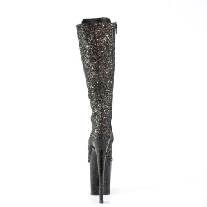 Glitter 20 cm FLAMINGO-2020MG stivali tacchi estremi - stivali pi plateau alto