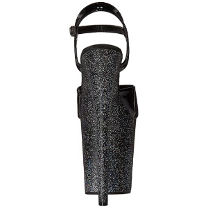 Glitter Black 20 cm FLAMINGO-809MG Platform High Heels Shoes