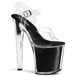 Glitter Black 20 cm XTREME-808G Platform High Heels Shoes