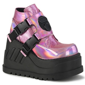 Glitter Vegan 12 cm STOMP-15 lolita stivaletti con zeppa plateau