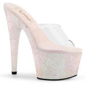 Glitter plateau 18 cm ADORE-701HMG ciabattine tacco alto exotic pole