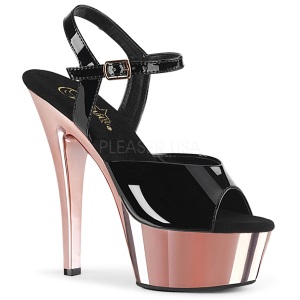 Gold 15 cm Pleaser KISS-209 Chrome Platform High Heels