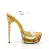 Gold 16,5 cm ECLIPSE-608GT High Heeled Stiletto Sandals