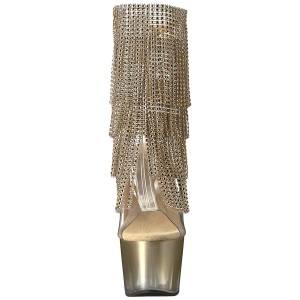 Gold 18 cm ADORE-1017RSFT womens fringe ankle boots high heels