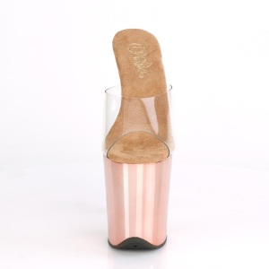Gold chrome platform 20 cm FLAMINGO-801 pleaser high heel mules