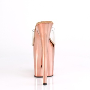 Gold chrome platform 20 cm FLAMINGO-801 pleaser high heel mules