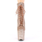 Gold rose glitter 20 cm FLAMINGO-1020GWR Exotic pole dance ankle boots