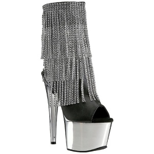Gray 18 cm ADORE-1024RSF womens fringe ankle boots high heels