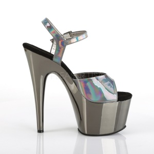 Gray 18 cm ADORE-709HGCH Hologram platform high heels shoes