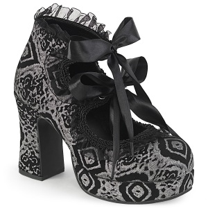 Gray 9,5 cm DemoniaCult GOTHIKA-53 gothic platform shoes