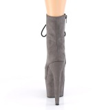 Gray Leatherette 18 cm ADORE-1020FS lace up ankle boots