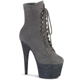Gray glitter 18 cm ADORE-1020FSMG Exotic pole dance ankle boots