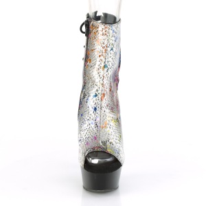 Gray transparent 15 cm DELIGHT-1018SP Exotic stripper ankle boots