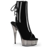 Gray transparent 15 cm DELIGHT-1018T Exotic stripper ankle boots
